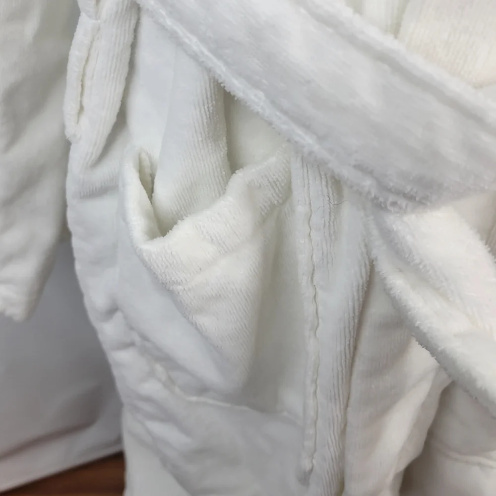 Polo Ralph Lauren Heavy Weight Terry Velour Robe Unisex White Belt One Size
